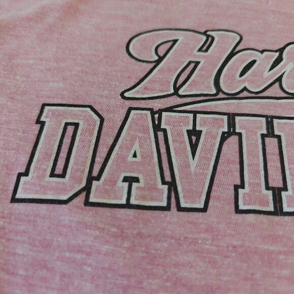 Harley Davidson pink label V-neck logo tee sz M - Picture 8 of 13